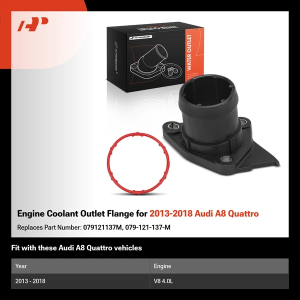 Engine Coolant Outlet Flange for 2013-2018 Audi A8 Quattro