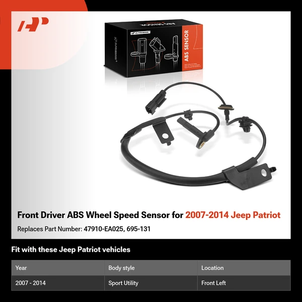 Front Driver ABS Wheel Speed Sensor for 2007-2014 Jeep Patriot