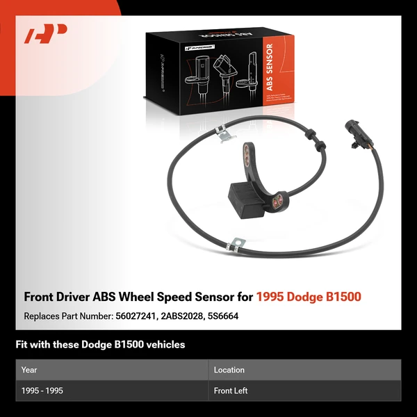 Front Driver ABS Wheel Speed Sensor for 1995 Dodge B1500