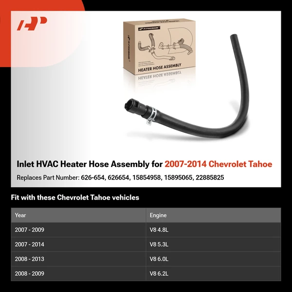 Inlet HVAC Heater Hose Assembly for 2007-2014 Chevrolet Tahoe
