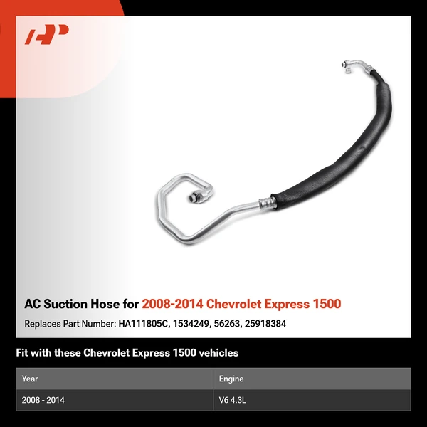 AC Suction Hose for 2008-2014 Chevrolet Express 1500
