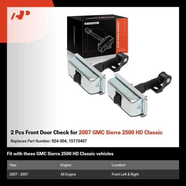 2 Pcs Front Door Check for 2007 GMC Sierra 2500 HD Classic