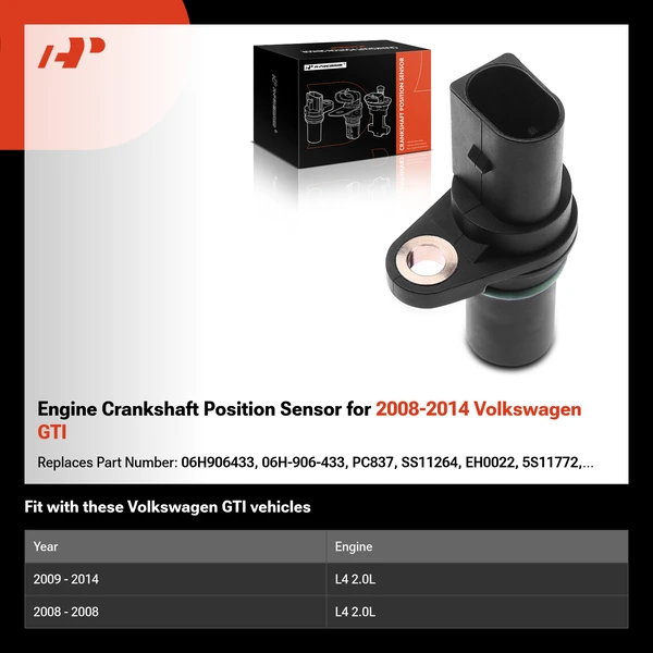 Engine Crankshaft Position Sensor for 2008-2014 Volkswagen GTI