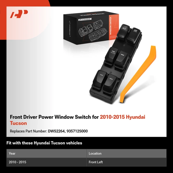 Front Driver Power Window Switch for 2010-2015 Hyundai Tucson