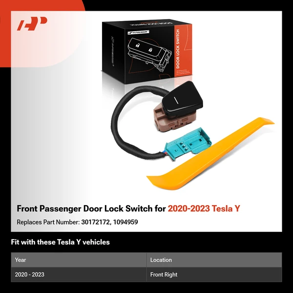 Front Passenger Door Lock Switch for 2020-2023 Tesla Y