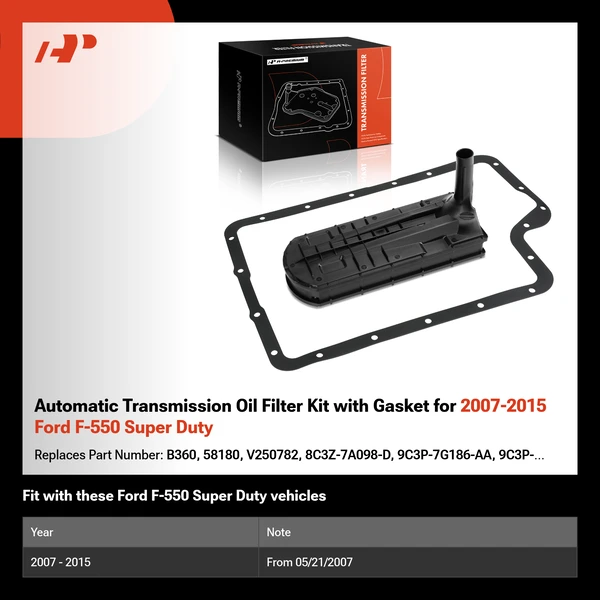 Automatic Transmission Oil Filter Kit with Gasket for 2007-2015 Ford F-550 Super Duty