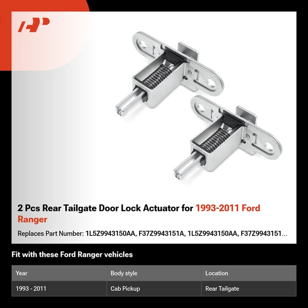 2 Pcs Rear Tailgate Door Lock Actuator for 1993-2011 Ford Ranger