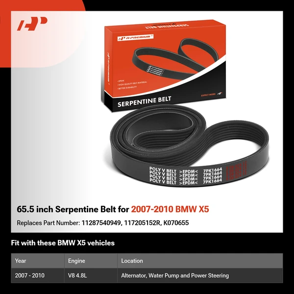 65.5 inch Serpentine Belt for 2007-2010 BMW X5