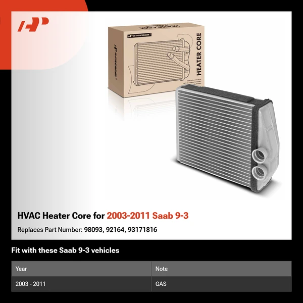 HVAC Heater Core for 2003-2011 Saab 9-3