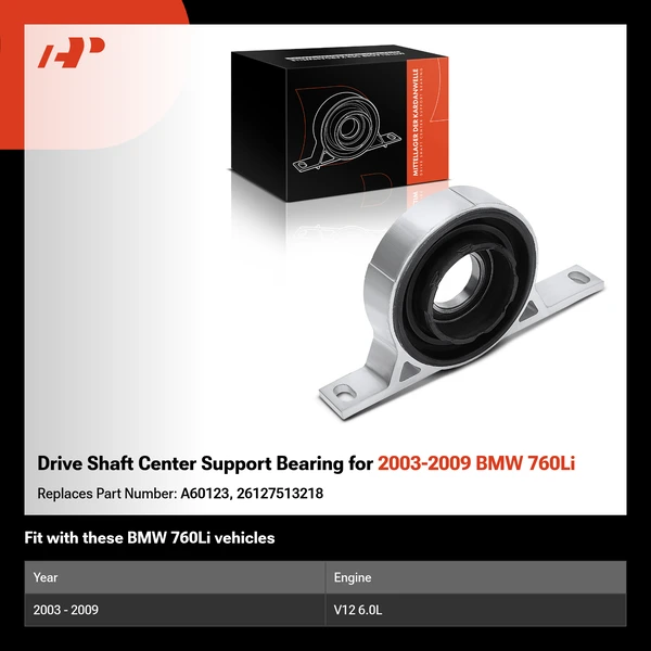 Drive Shaft Center Support Bearing for 2003-2009 BMW 760Li