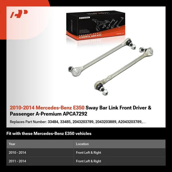 2010-2014 Mercedes-Benz E350 Sway Bar Link Front Driver & Passenger A-Premium APCA7292