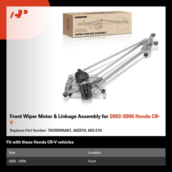 Front Wiper Motor & Linkage Assembly for 2002-2006 Honda CR-V