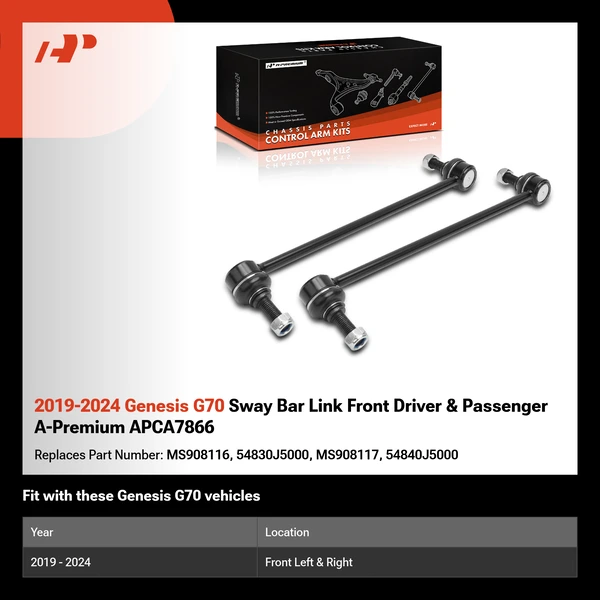 2019-2024 Genesis G70 Sway Bar Link Front Driver & Passenger A-Premium APCA7866