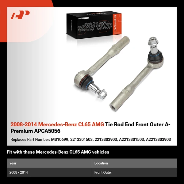 2008-2014 Mercedes-Benz CL65 AMG Tie Rod End Front Outer A-Premium APCA5056