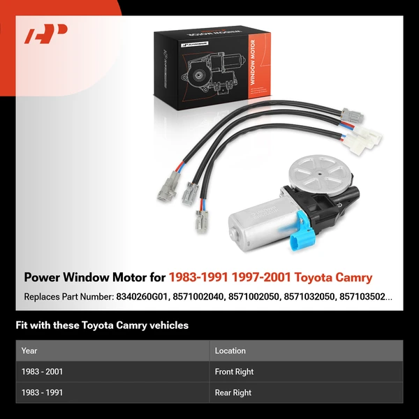 Power Window Motor for 1983-1991 1997-2001 Toyota Camry