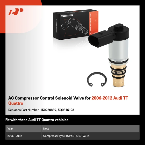 AC Compressor Control Solenoid Valve for 2006-2012 Audi TT Quattro