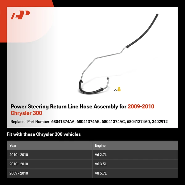 Power Steering Return Line Hose Assembly for 2009-2010 Chrysler 300