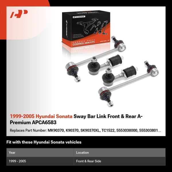 1999-2005 Hyundai Sonata Sway Bar Link Front & Rear A-Premium APCA6583