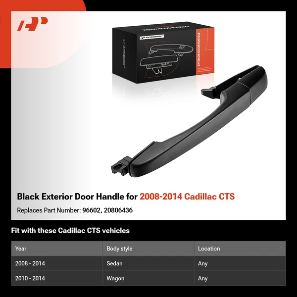 Black Exterior Door Handle for 2008-2014 Cadillac CTS