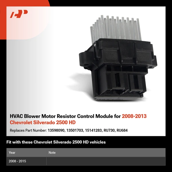 HVAC Blower Motor Resistor Control Module for 2008-2013 Chevrolet Silverado 2500 HD