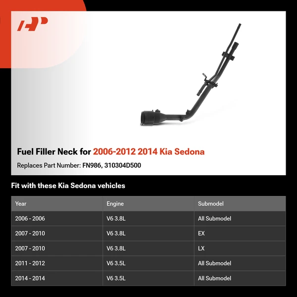 Fuel Filler Neck for 2006-2012 2014 Kia Sedona
