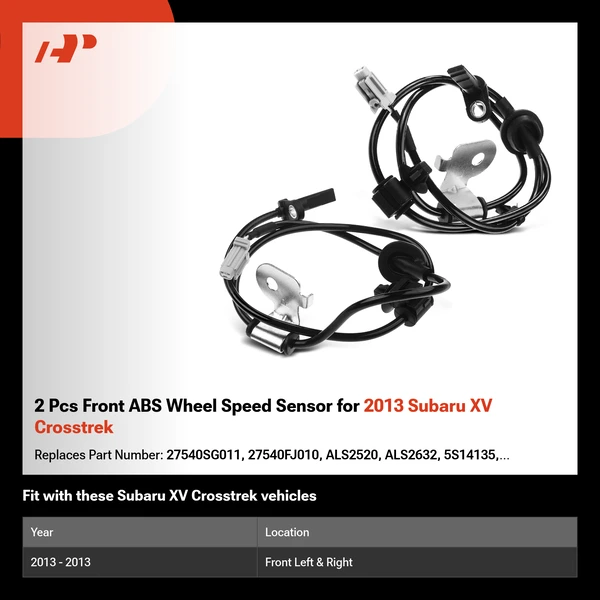 2 Pcs Front ABS Wheel Speed Sensor for 2013 Subaru XV Crosstrek