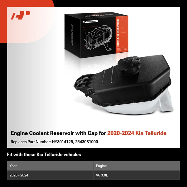 Engine Coolant Reservoir with Cap for 2020-2024 Kia Telluride