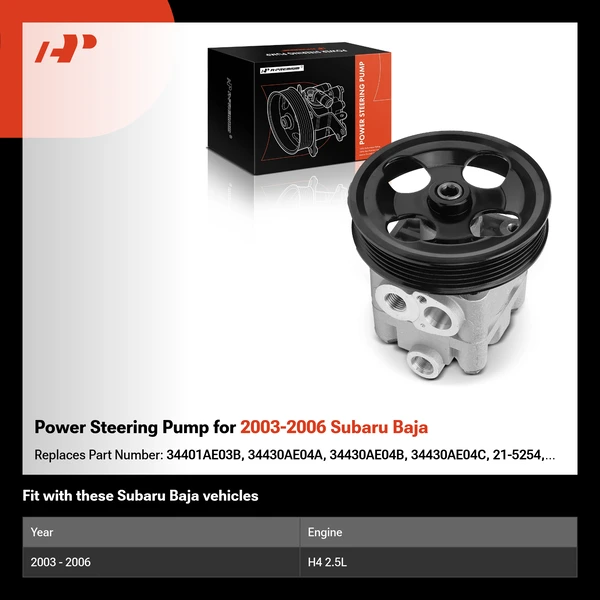 Power Steering Pump for 2003-2006 Subaru Baja