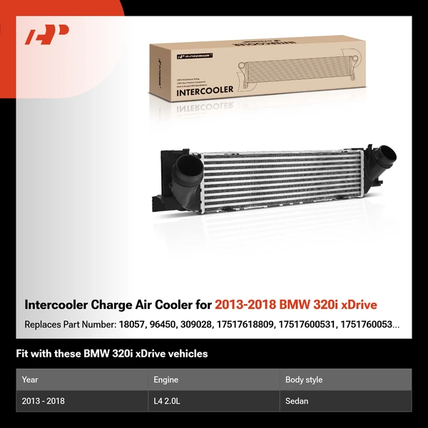 Intercooler Charge Air Cooler for 2013-2018 BMW 320i xDrive