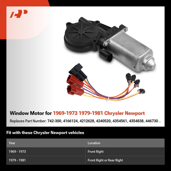 Window Motor for 1969-1973 1979-1981 Chrysler Newport