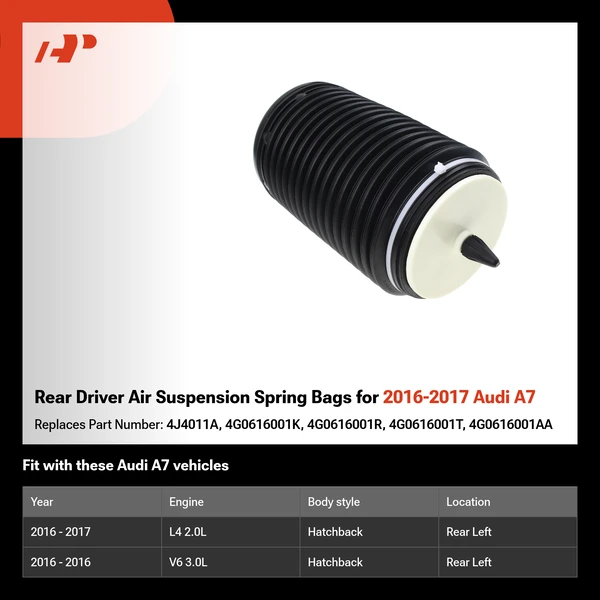 Rear Driver Air Suspension Spring Bags for 2016-2017 Audi A7