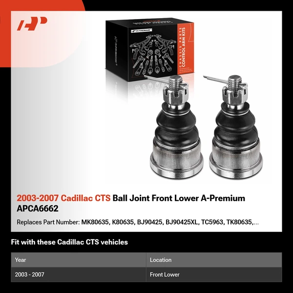 2003-2007 Cadillac CTS Ball Joint Front Lower A-Premium APCA6662