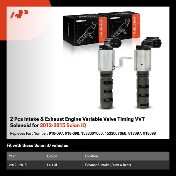 2 Pcs Intake & Exhaust Engine Variable Valve Timing VVT Solenoid for 2012-2015 Scion iQ