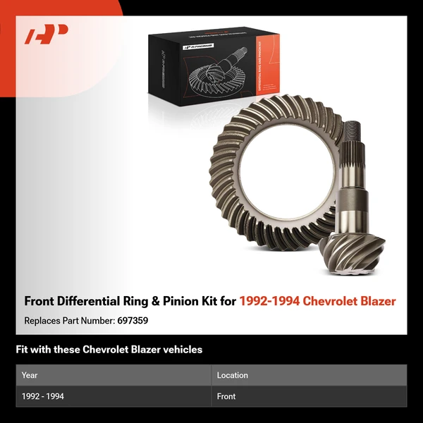Front Differential Ring & Pinion Kit for 1992-1994 Chevrolet Blazer