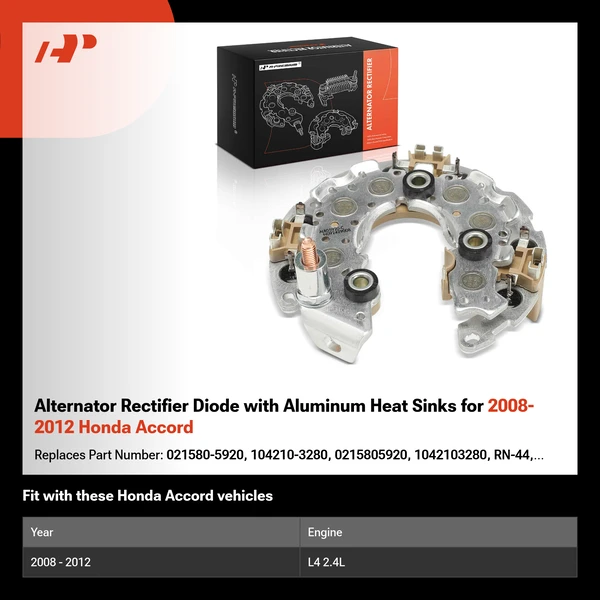 Alternator Rectifier Diode with Aluminum Heat Sinks for 2008-2012 Honda Accord