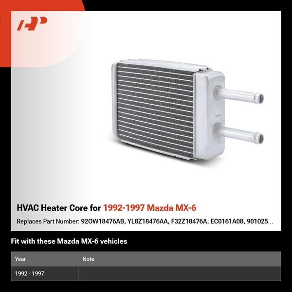 HVAC Heater Core for 1992-1997 Mazda MX-6