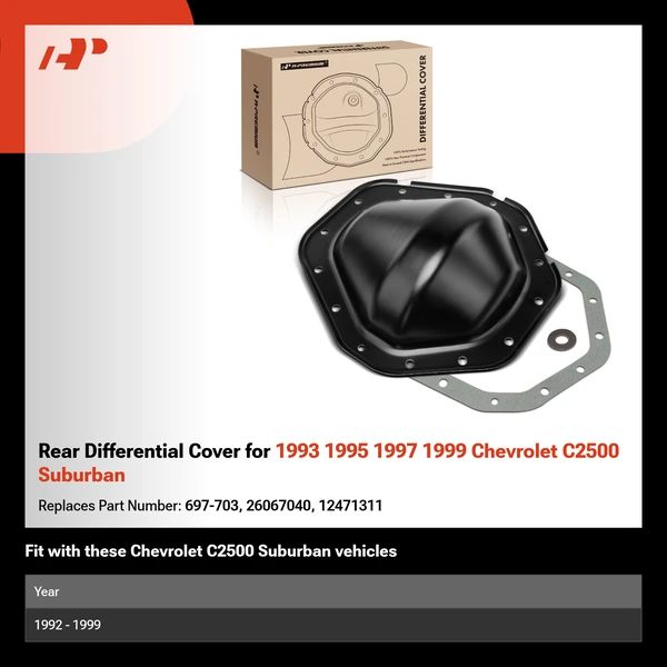 Rear Differential Cover for 1993 1995 1997 1999 Chevrolet C2500 Suburban