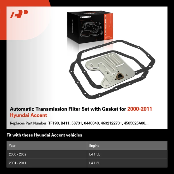 Automatic Transmission Filter Set with Gasket for 2000-2011 Hyundai Accent