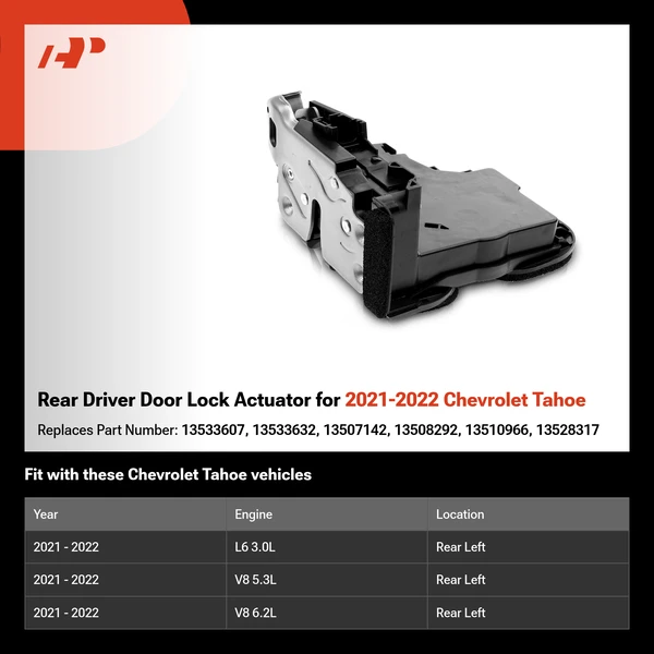 Rear Driver Door Lock Actuator for 2021-2022 Chevrolet Tahoe