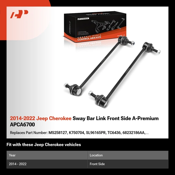 2014-2022 Jeep Cherokee Sway Bar Link Front Side A-Premium APCA6700