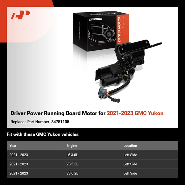 Driver Power Running Board Motor for 2021-2023 GMC Yukon