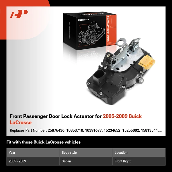 Front Passenger Door Lock Actuator for 2005-2009 Buick LaCrosse