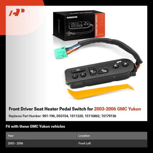 Front Driver Seat Heater Pedal Switch for 2003-2006 GMC Yukon