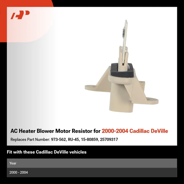 AC Heater Blower Motor Resistor for 2000-2004 Cadillac DeVille