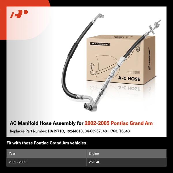 AC Manifold Hose Assembly for 2002-2005 Pontiac Grand Am