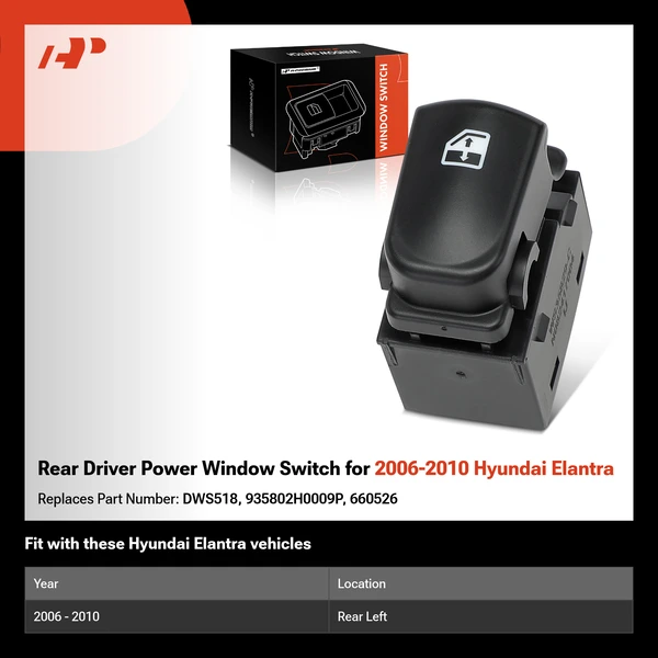 Rear Driver Power Window Switch for 2006-2010 Hyundai Elantra