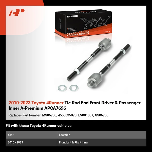 2010-2023 Toyota 4Runner Tie Rod End Front Driver & Passenger Inner A-Premium APCA7696