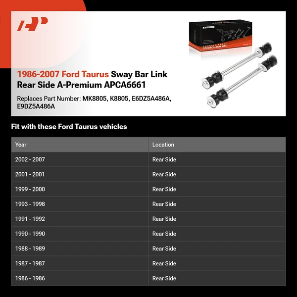 1986-2007 Ford Taurus Sway Bar Link Rear Side A-Premium APCA6661