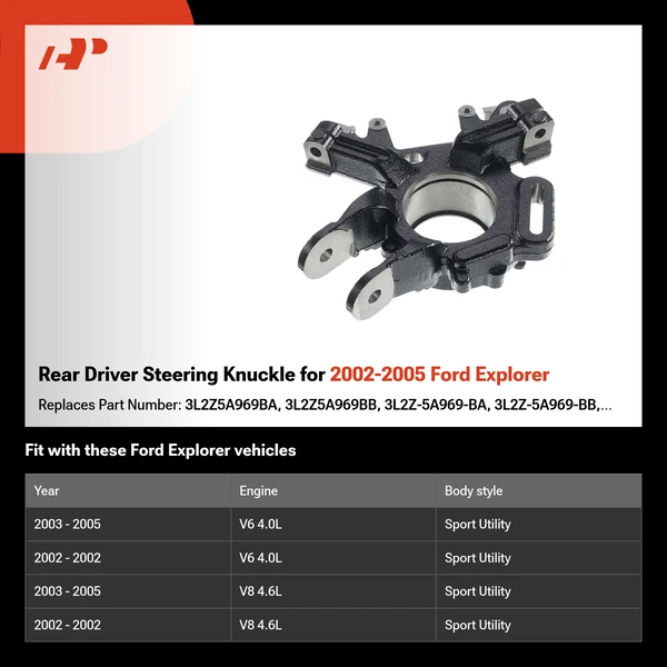 Rear Driver Steering Knuckle for 2002-2005 Ford Explorer