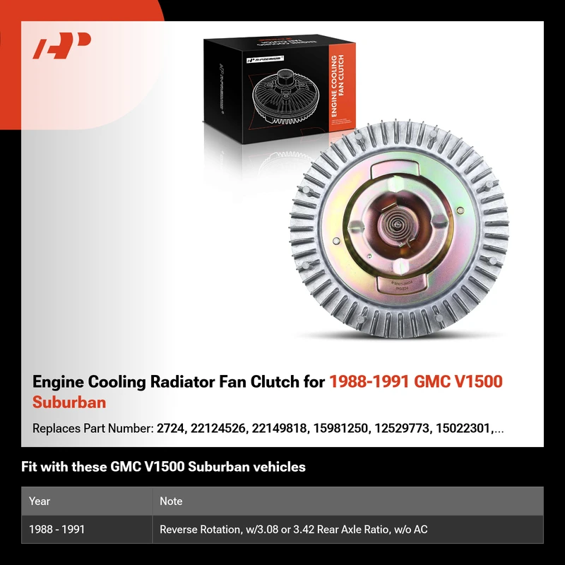 Engine Cooling Radiator Fan Clutch for 1988-1991 GMC V1500 Suburban